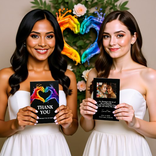 🌈 ❤️ mit Foto Herz der Hochzeit Dankeskarte