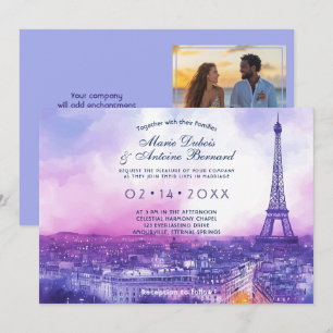 Mit FOTO im Rücken Amour Éternel à la Parisienne Einladung
