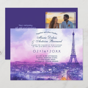 Mit FOTO im Rücken Amour Éternel à la Parisienne Einladung