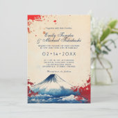 Mit Foto Japonesque Harmonie mit Fuji Einladung (Stehend Vorderseite)