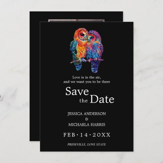 🌈 mit Foto LGBTQ Ewige Einheit Hochzeit Save The Date (Vorne/Hinten)
