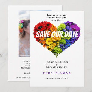 🌈 🐦 Mit Foto LGBTQ 🌈 Gemeinsam Erblühen Save The Date