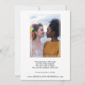 🌈 🐦 mit Foto LGBTQ gestrichen mit Liebe Hochzeit Save The Date (Rückseite)