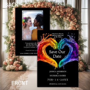 🌈 ❤️ mit Foto LGBTQ Herz der Hochzeit Save The Date