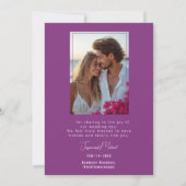 Mit Foto lila Anemone Dreamscape Hochzeit Dankeskarte (Rückseite)