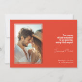 Mit Foto Marmorträumen: Orange Rose Elegante Einladung (Rückseite)