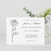 Mit Foto Minimalistisch zeitlos blühende Einladung (Stehend Vorderseite)