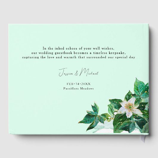 💍 mit Foto, Pastell Passiflora Gästebuch (Rückseite)