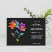 🌈 Mit Foto Petals & Pride Einladung (Stehend Vorderseite)