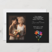 🌈 Mit Foto Petals & Pride Einladung (Rückseite)
