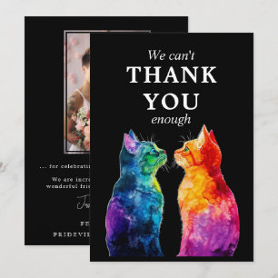 Mit Foto 🌈 Purrfectly Yours: Regenbogenliebe Dankeskarte
