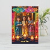 Mit Foto Rainbow Diwali Splendor (Stehend Vorderseite)