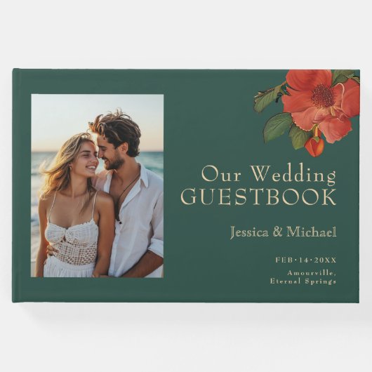 🌹 mit Foto Rose Romantik: Jugendstil-Splendor Gästebuch (Vorderseite)