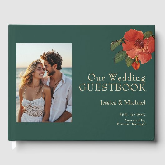 🌹 mit Foto Rose Romantik: Jugendstil-Splendor Gästebuch (Vorderseite)