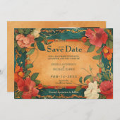 🌹 mit Foto Rose Romantik: Jugendstil-Splendor Save The Date (Vorne/Hinten)