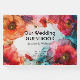 Mit Foto Scarlet Petal Elegante Gästebuch