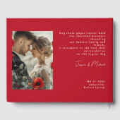 Mit Foto Scarlet Petal Elegante Gästebuch (Rückseite)