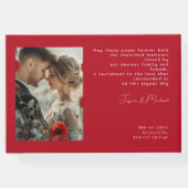 Mit Foto Scarlet Petal Elegante Gästebuch (Rückseite)