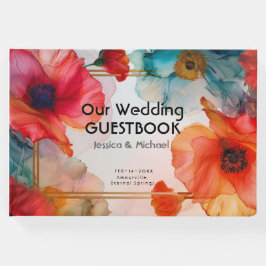 Mit Foto Scarlet Petal Elegante Gästebuch