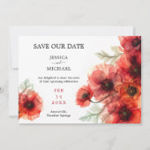 Mit Foto Scarlet Petal Serenade Einladung (Vorderseite)