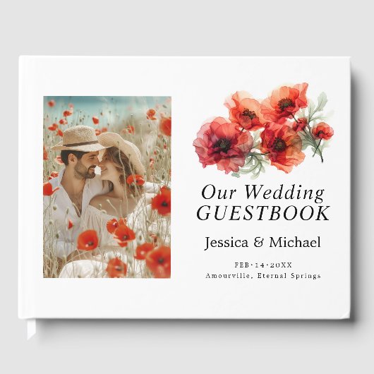 Mit Foto Scarlet Petal Serenade Gästebuch (Vorderseite)