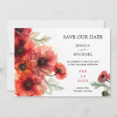 Mit Foto Scarlet Petal Serenade Save the Date ca Einladung (Vorderseite)