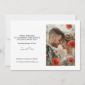 Mit Foto Scarlet Petal Serenade Save the Date ca Einladung (Rückseite)