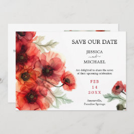 Mit Foto Scarlet Petal Serenade Save the Date ca Einladung