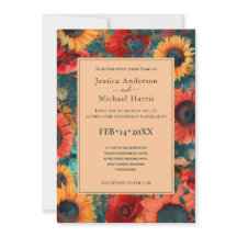 Mit Foto 🌻 Sonnenblumen und Mohn Reverie Einladun