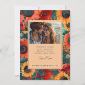 Mit Foto 🌻 Sonnenblumen und Mohn Reverie Einladun Einladung (Rückseite)