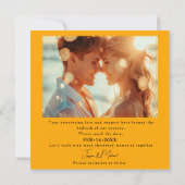 🌻 mit Foto Sunny Petals & Scarlet Blocks Save The Date (Rückseite)