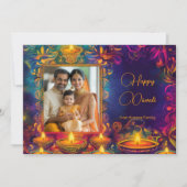 Mit Foto und benutzerdefiniertem Text Happy Diwali (Vorderseite)