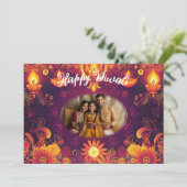 Mit Foto und benutzerdefiniertem Text Rangoli Radi Einladung (Stehend Vorderseite)