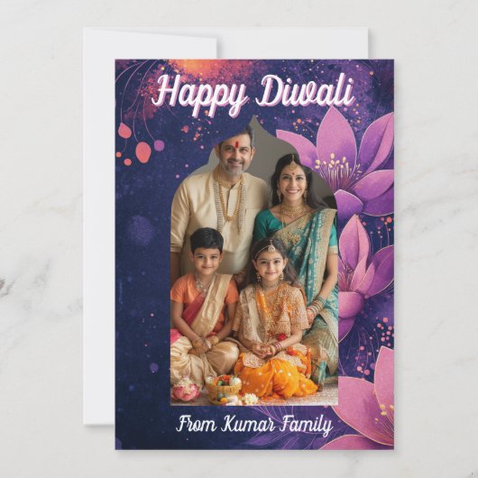 Mit Foto und benutzerdefiniertem Textglühen & Lotu Einladung (Vorderseite)