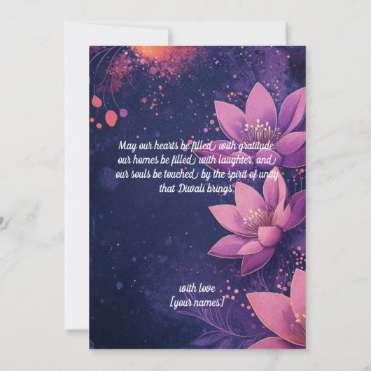 Mit Foto und benutzerdefiniertem Textglühen & Lotu Einladung (Rückseite)