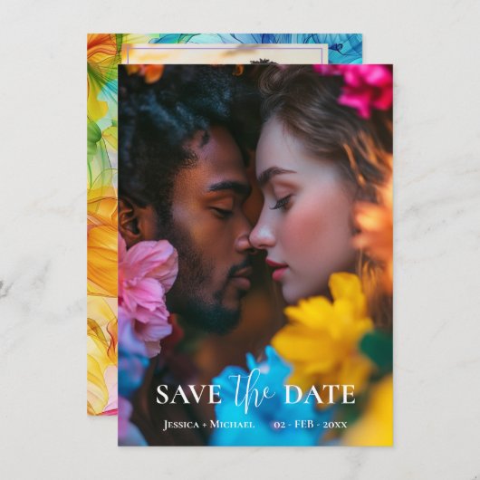 Mit Fotos ätherische Blüte Save The Date (Vorne/Hinten)