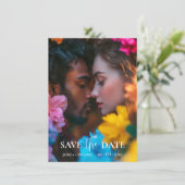 Mit Fotos ätherische Blüte Save The Date (Stehend Vorderseite)