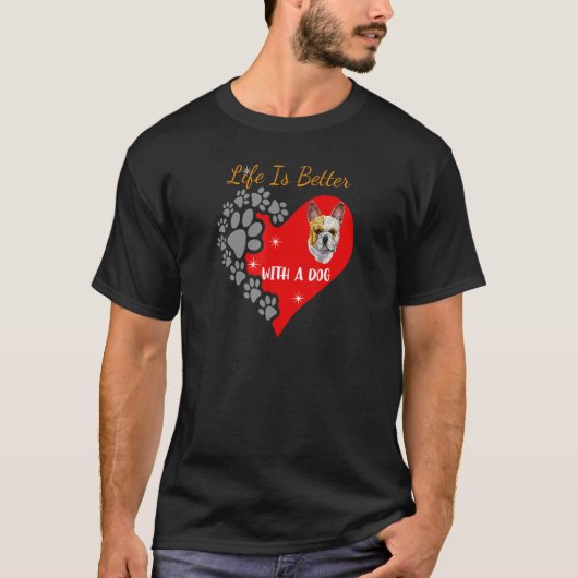 Mit französischem Bulldogdesign T-Shirt (Vorderseite)