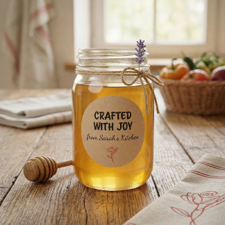 Mit Freude Handgemacht Kraft Personalisiert  Runder Aufkleber