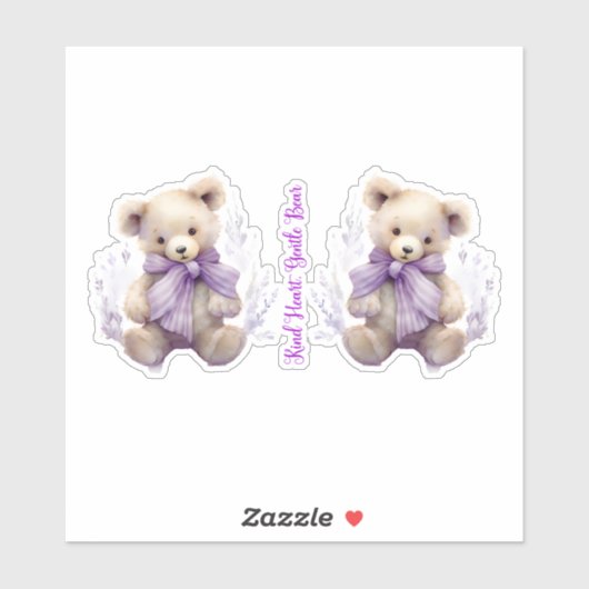 Mit freundlichem Herzen sanfte Bärenaufkleber - Ni Aufkleber (Blatt)