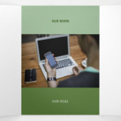 Mit freundlichen Grün platzierte QR-Codes Dreifach Gefaltete Karte (Innenseite Mitte)