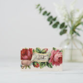 Mit freundlichen Rücksicht auf Rose - Viktorianisc Visitenkarte (Stehend Vorderseite)