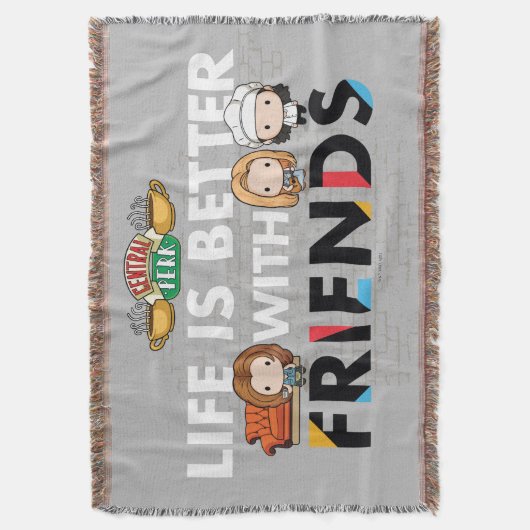 Mit FRIENDS™ Chibi Kunst ist das Leben besser Decke (Vorderseite Vertikal)