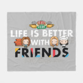 Mit FRIENDS™ Chibi Kunst ist das Leben besser Fleecedecke (Vorderseite (Horizontal))