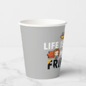 Mit FRIENDS™ Chibi Kunst ist das Leben besser Pappbecher (Vorderseite)