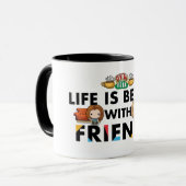 Mit FRIENDS™ Chibi Kunst ist das Leben besser Tasse (Vorderseite Links)