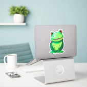 Mit Froschstickersammlungen Spaß machen Aufkleber (Laptop auf Schreibtisch)