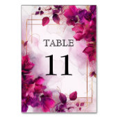 💍 mit Fuchsia-Verzauberung: Wasserfarbe Tischnummer (Vorderseite)
