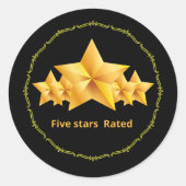 mit fünf Sternen Runder Aufkleber (Vorderseite)