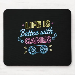 Mit Games L Gaming Gamer Video Gam ist das Leben b Mousepad